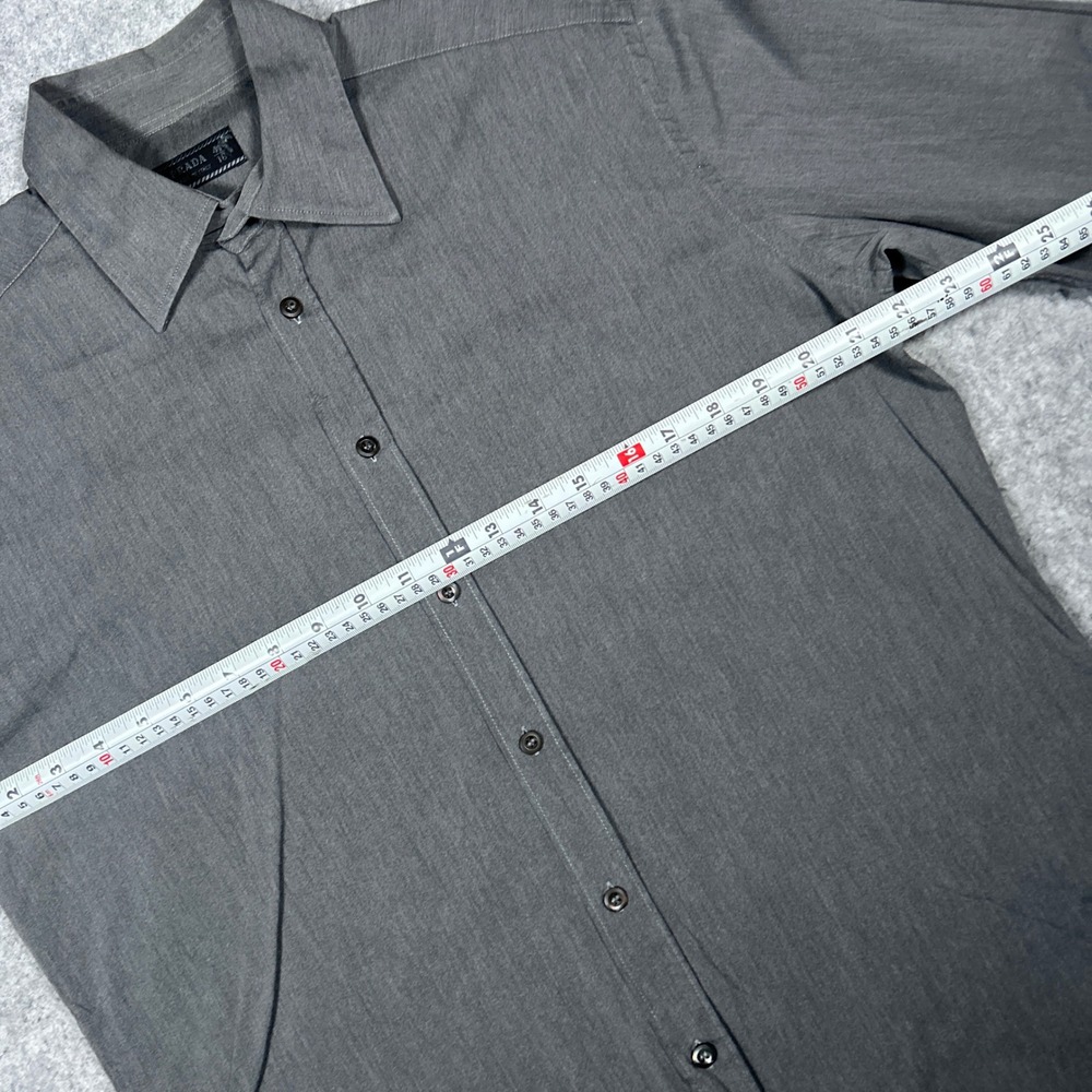Prada Button Up Shirt Mens 41/16 Gray Long Sleeve‎ Made In Italy Luxury Designer - Picture 8 of 15